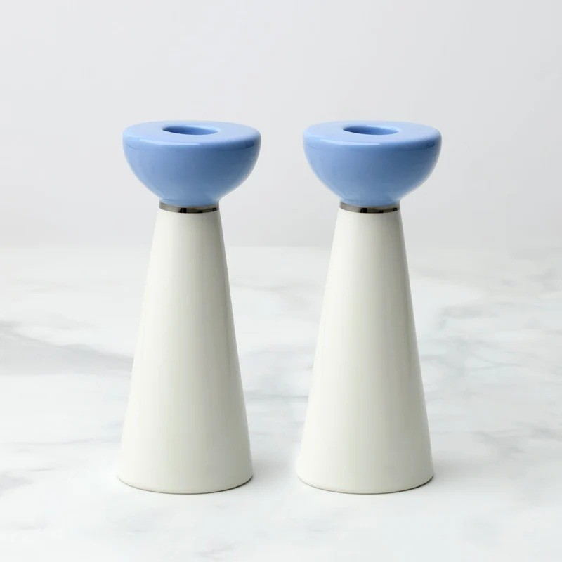 KATE SPADE OAK STREET SET OF 2 CANDLESTICK HOLDERS 898391.NEW IN BOX.