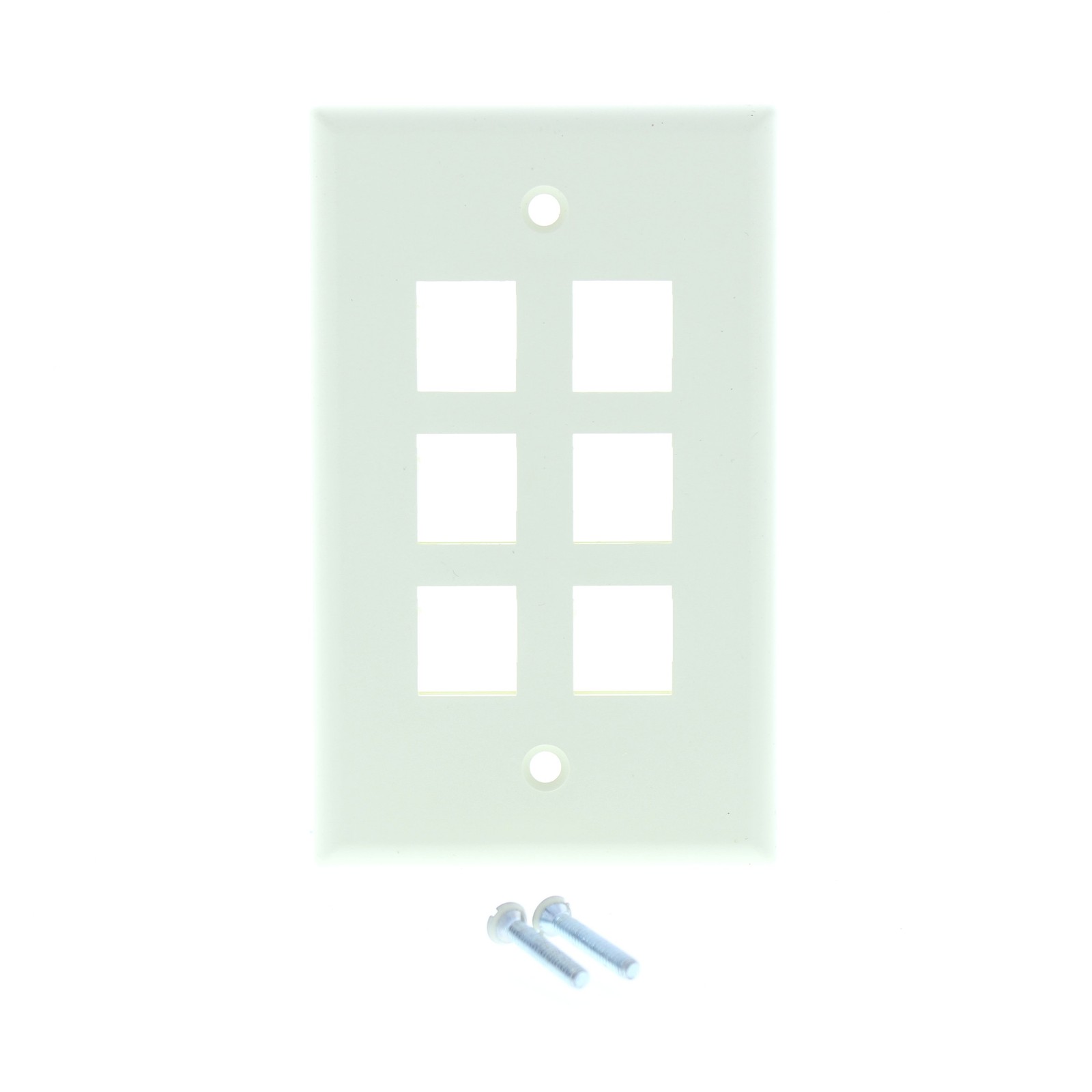 Leviton 40806-BA Almond 1-Gang Quickport Jack Flush Mount 6-Port Nylon Wallplate