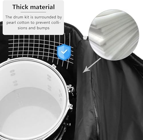 5-Piece Drum Bag Set for 12", 13", 14" Snare,16", 22" Floor Tom, Large Bass