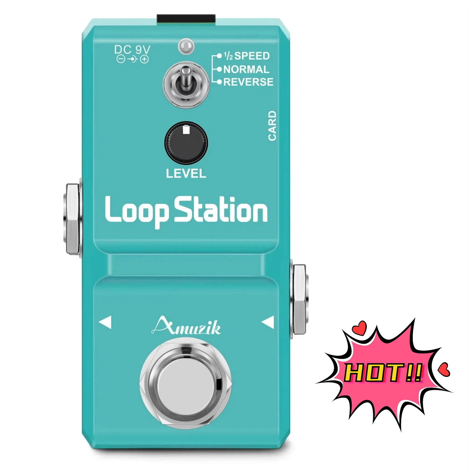 Amuzik Guitar Looper Pedal Loop Station Unlimited Overdub 10-Min Recording
