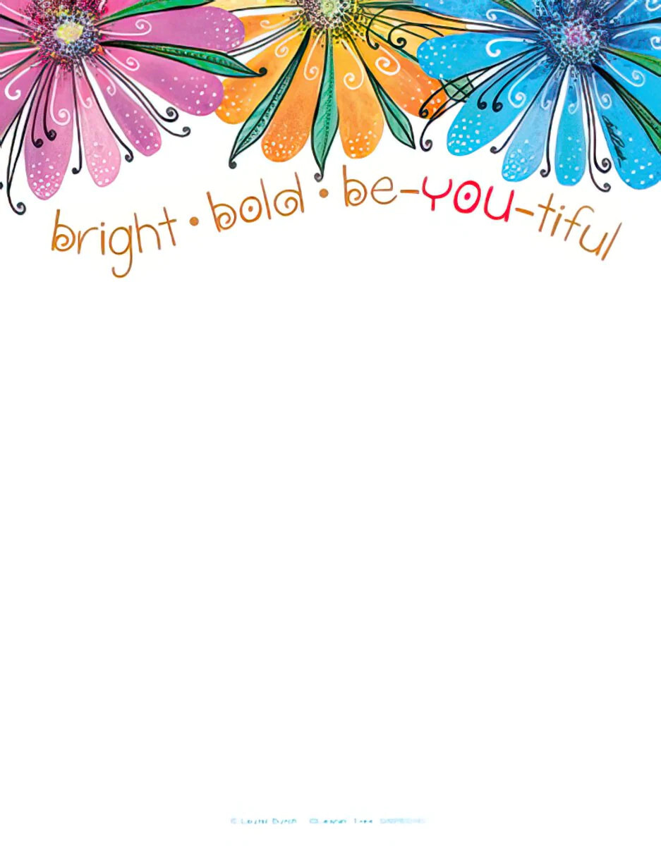 LEANIN TREE "Bright.Bold.Be-You-Tiful" Laurel Burch~Note Pad 60 sheets~#63161