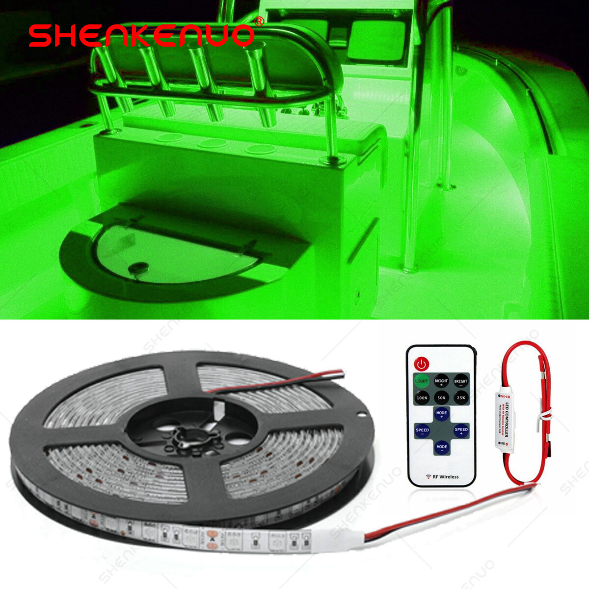 15000Lumen Green 12VLED UNDERWATER SUBMERSIBLE NIGHT FISHING LIGHT Attract Fish