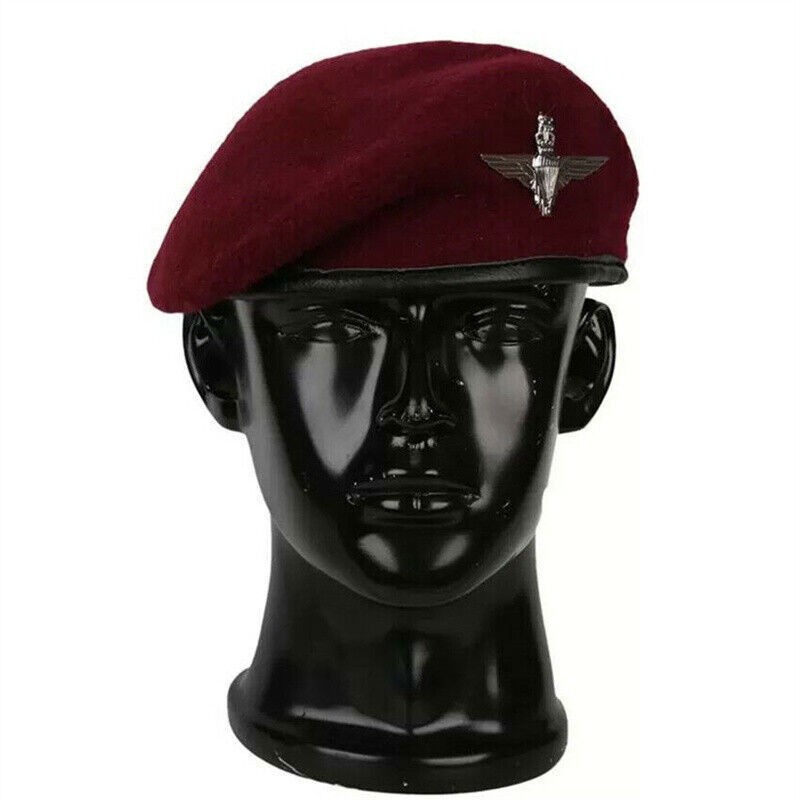 Red Wool UK British 1st Parachutist Airborne Parachute Regiment Beret Hat