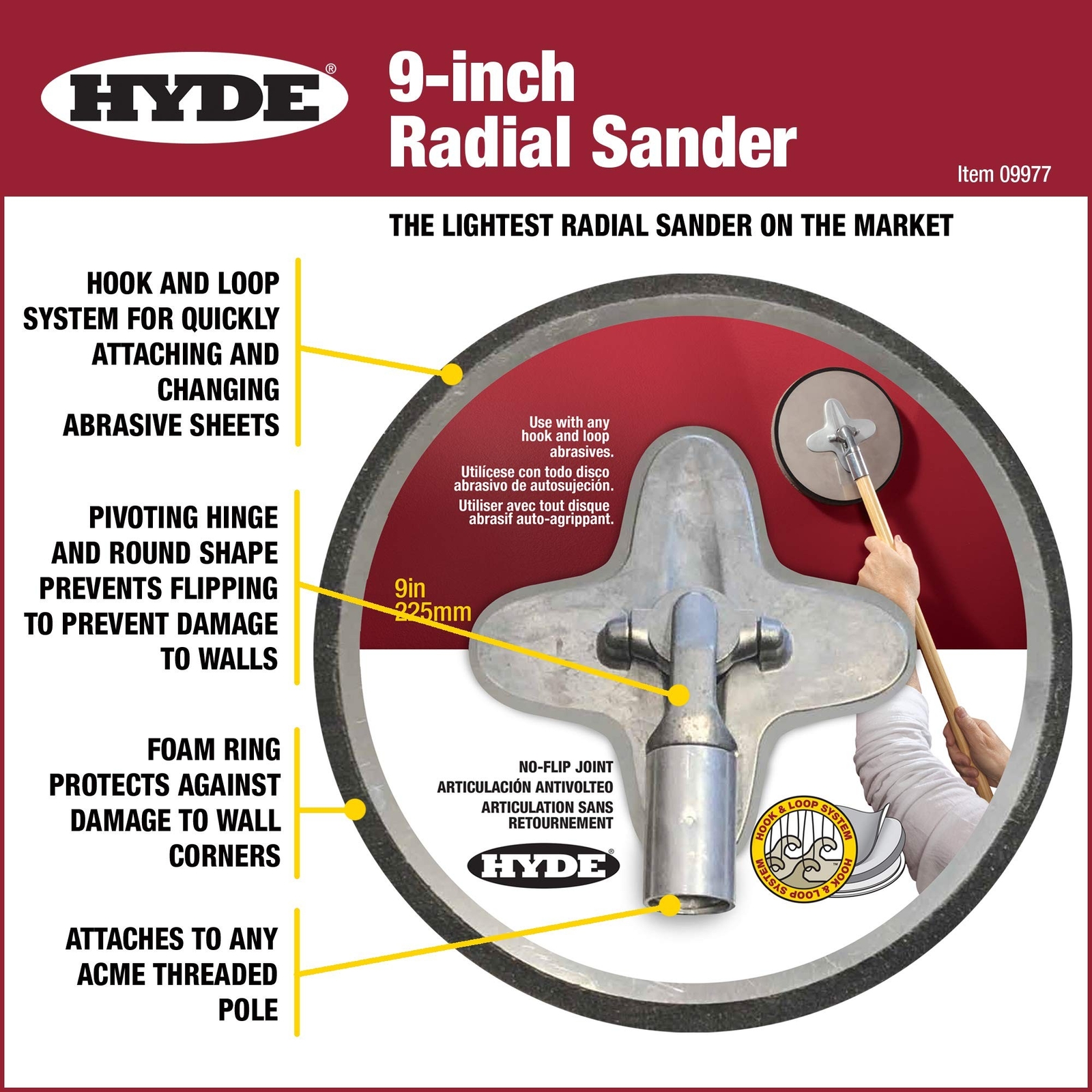 Hyde 09977 Radial Sander 9977 9" Radial Sander