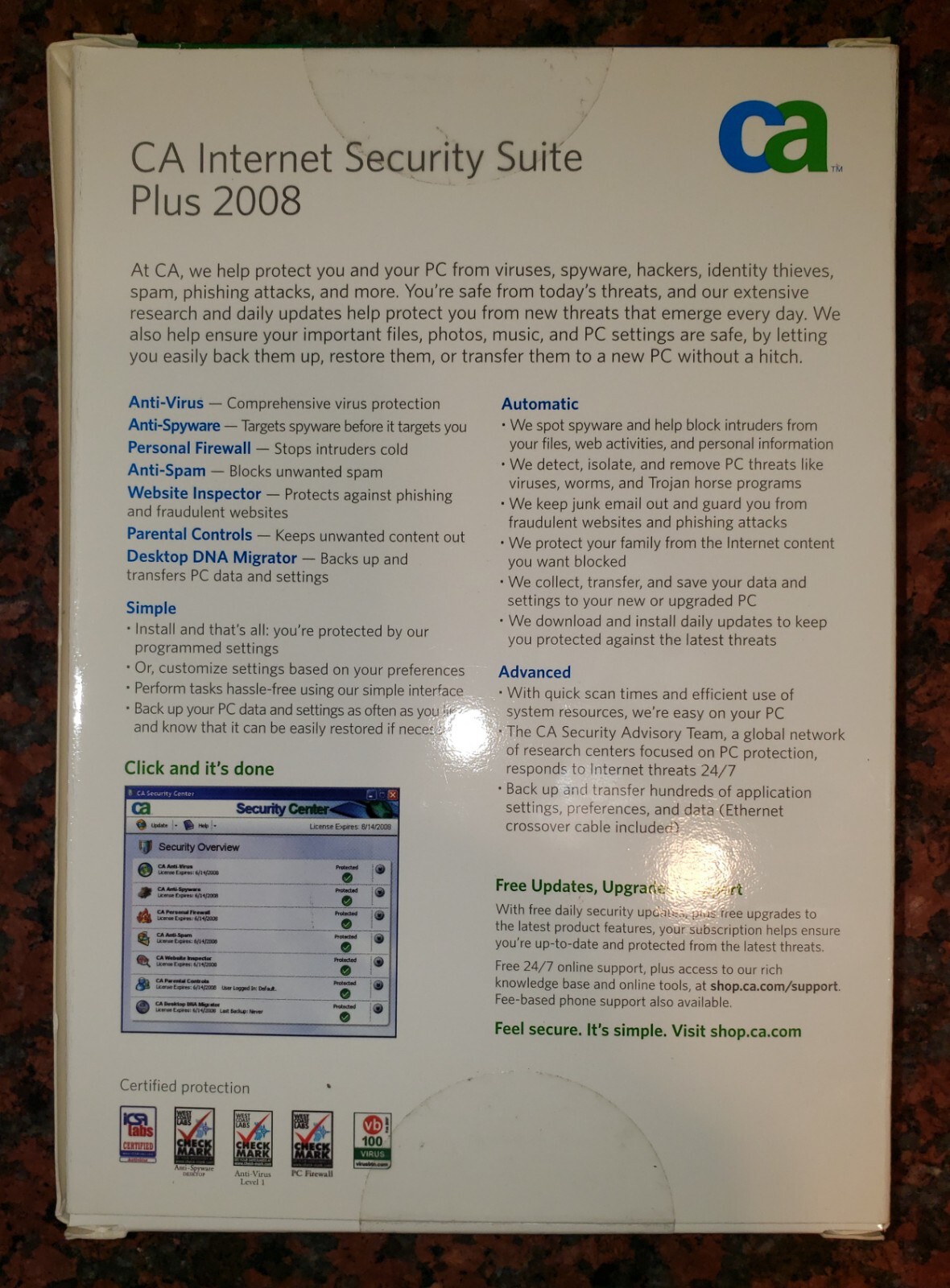 CA Internet Security Suite Plus 2008 CD-ROM NOS Factory-Sealed