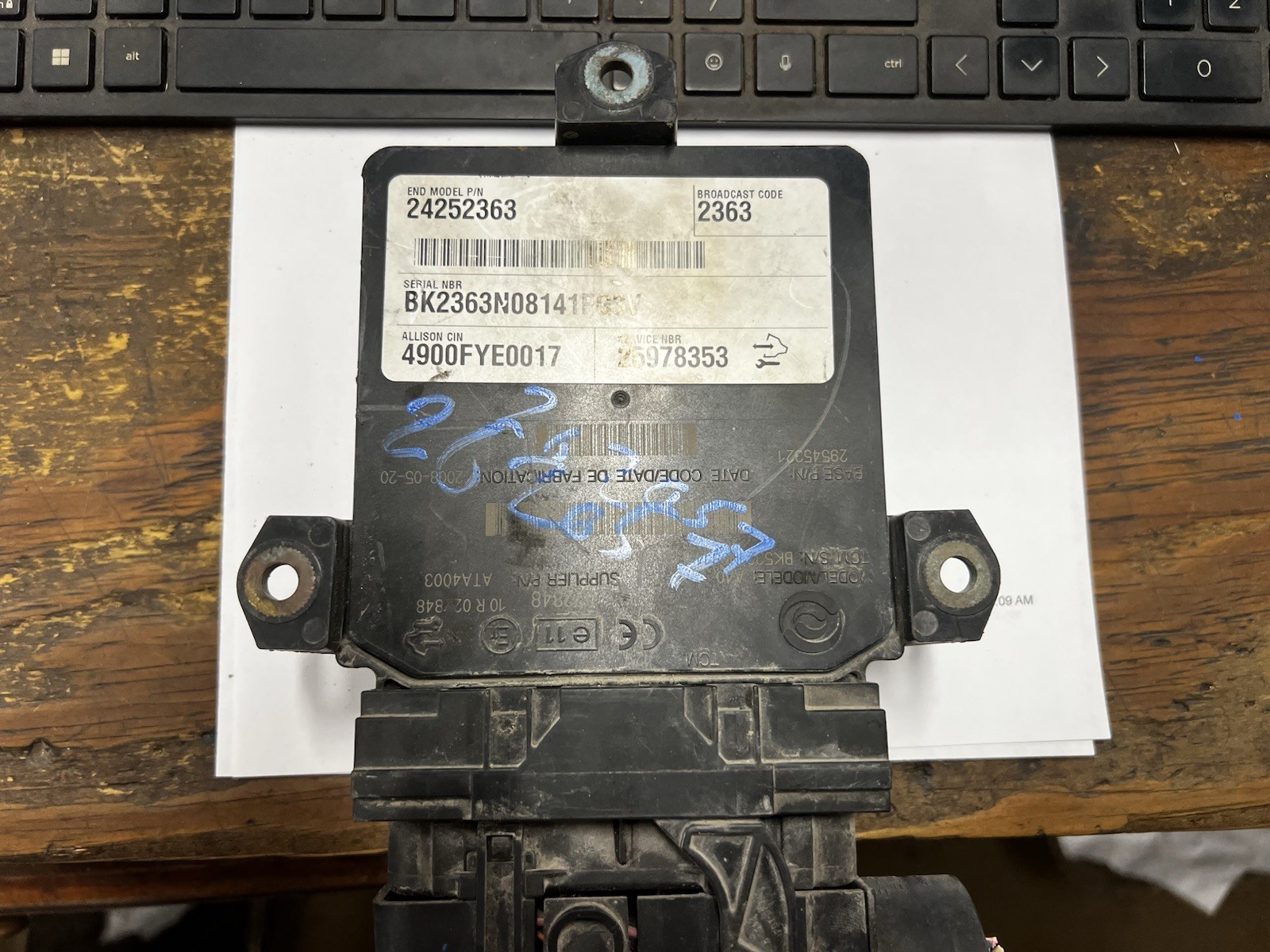 GMC SIERRA SILVERADO 2509 9-15 TRANSMISSION CONTROL MOUDLE TCM TCU OEM