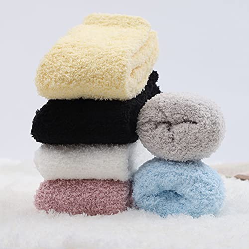 Womens Fuzzy Socks Microfiber Soft Cozy Warm Slipper Sleeping Slipper Socks-a