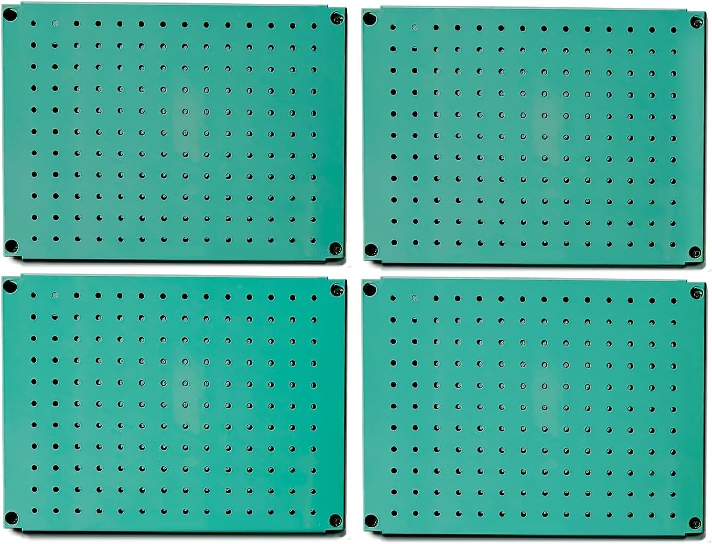 4 Pcs 12x16 Inch Green Metal Pegboard Heavy Duty Wall Organizer for Garage