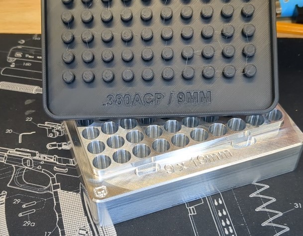 Bear Metal Design 100 Round 9MM Luger 9X19 RELOADING Case Gauge AND COVER