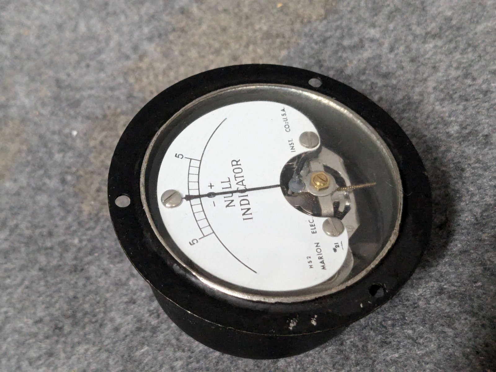 Marion Instruments Division Null Indicator Panel Meter -5 to +5, #21 HS2