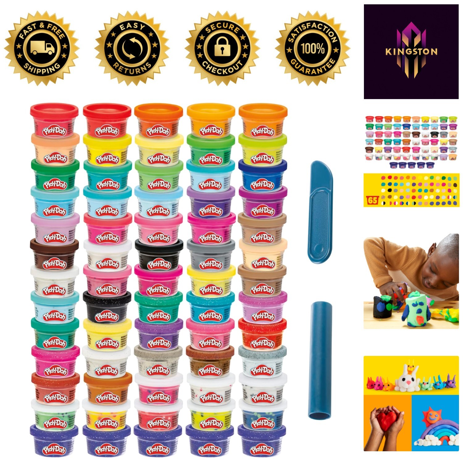 Play-Doh Ultimate Color Collection 65-Pack - Sparkle, Confetti & Color Burst