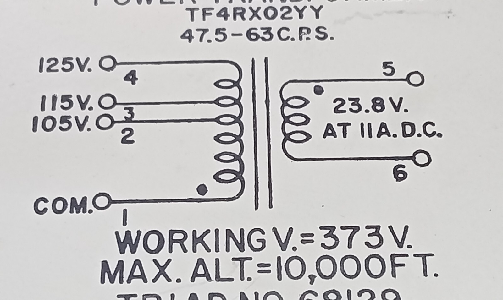NOS  Triad POWER  Transformer  105V-115V-125V @ 24V - 11 A. DC