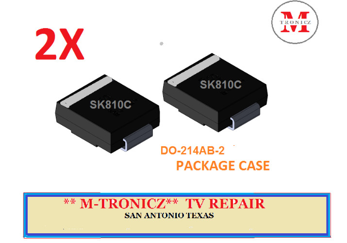 2 PCS    SK810C    Rectifier  8A  100V     Schottky Rectifier  	DO-214AB-2