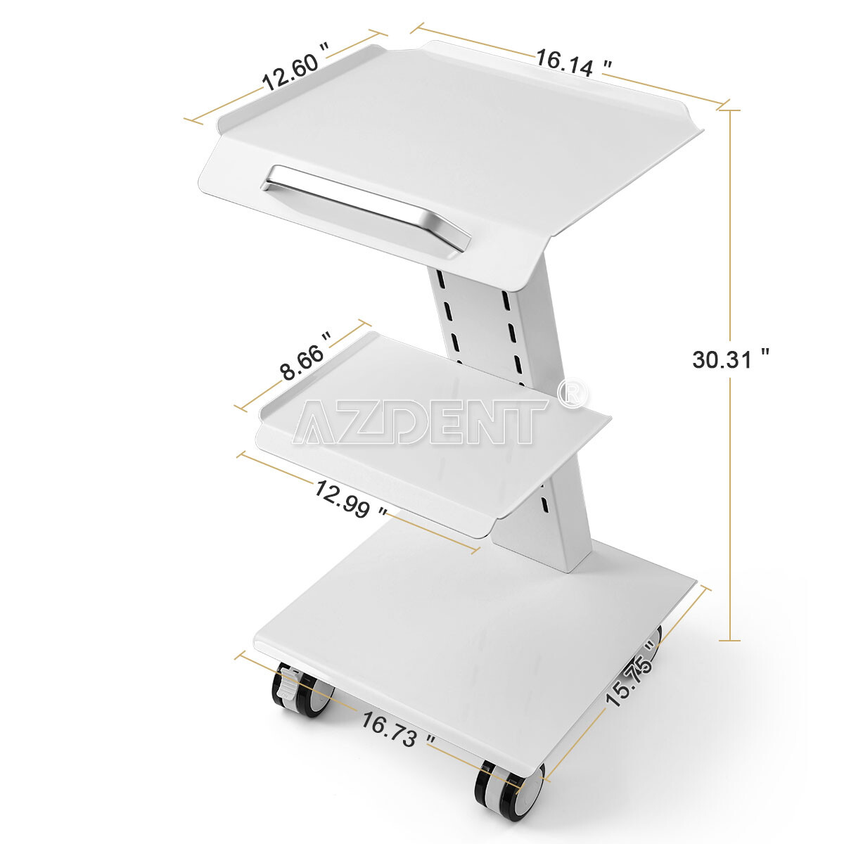 US Medical Dental Trolley Built-in Socket Cart Mobile Instrument Hospital Home