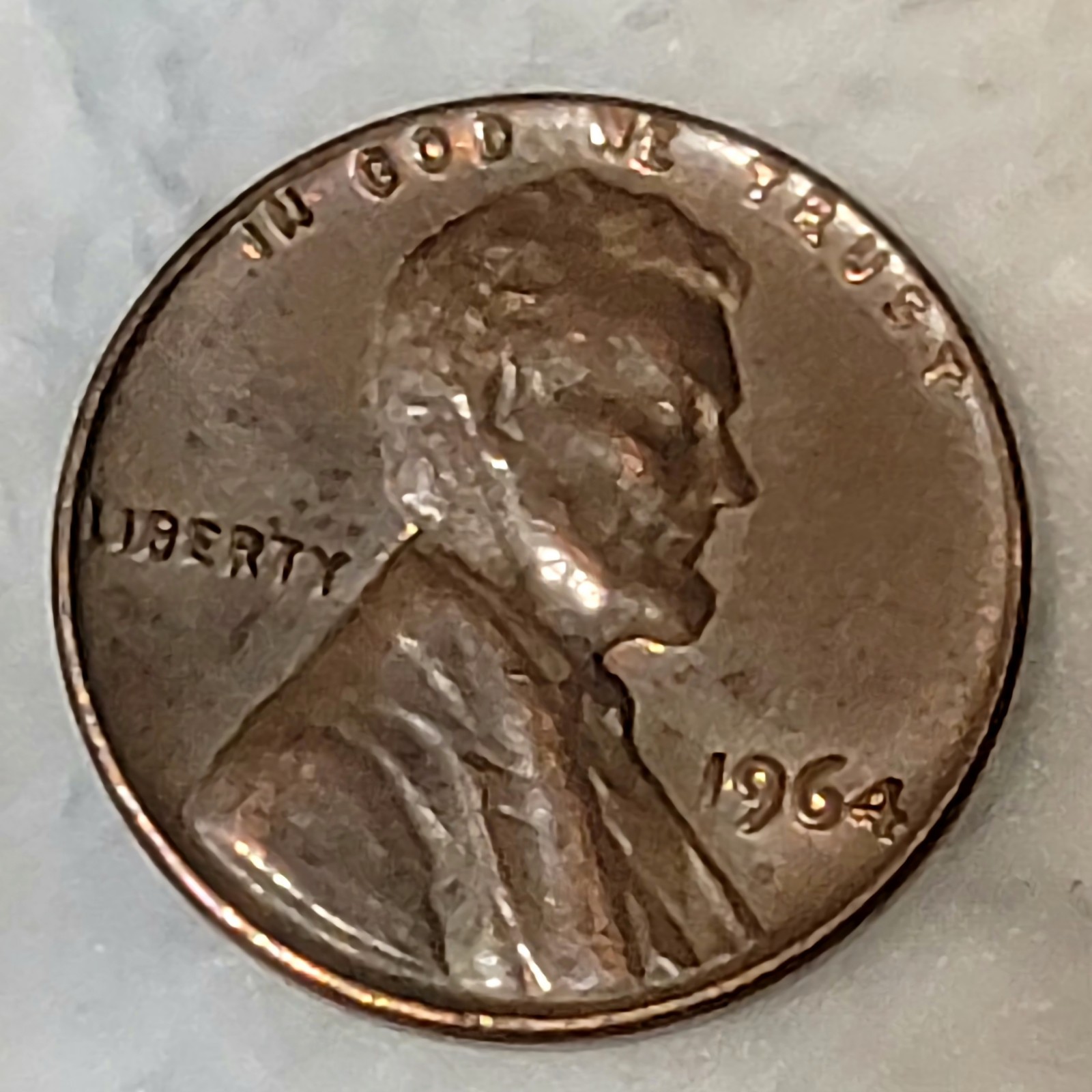 1964 Lincoln Penny No Mint Mark - ERRORS On Rim,  "L" & In God, We  Trust  RARE*
