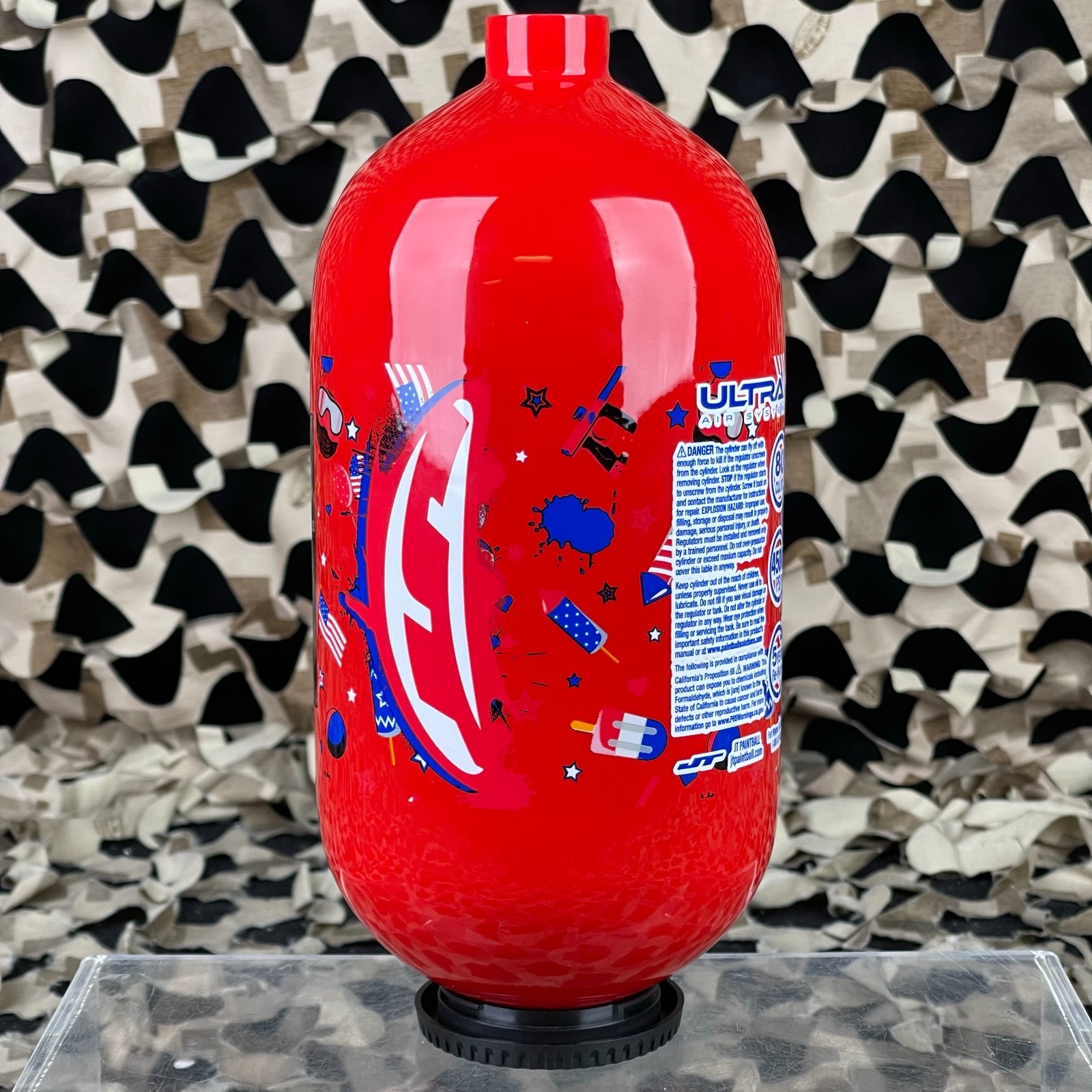 NEW JT 4th Of July Ultra Carbon Fiber Air Tank - 80/4500 - Bottle Only - Red