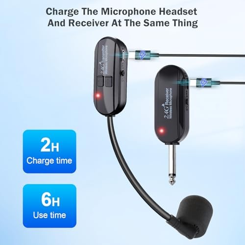 Wireless Microphone Headset Double Professional: Cordless Mic Head for Black1