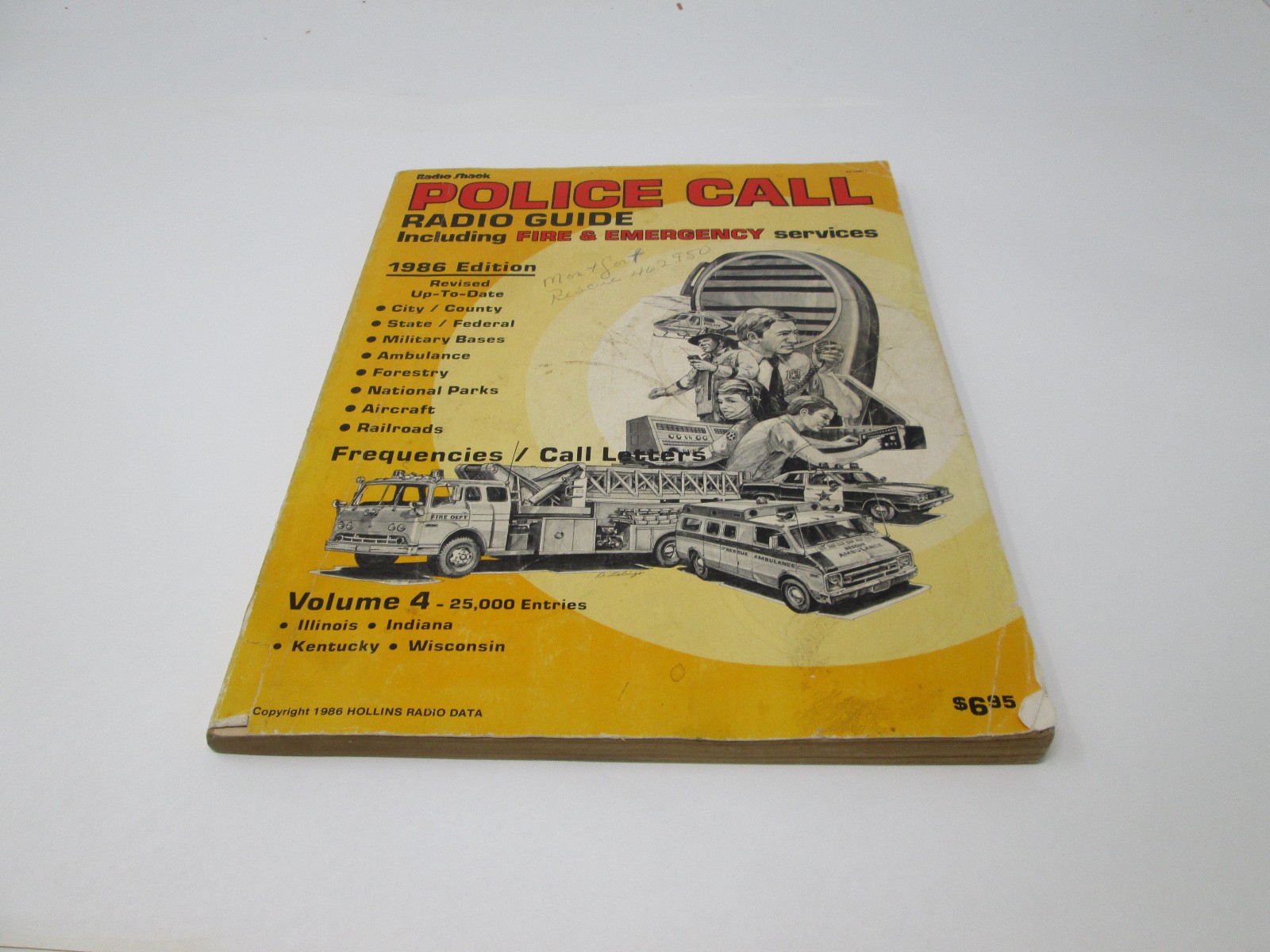 Radio Shack Police Call Radio Guide Vol 4 1986 Illinois,Indiana, Kentucky, Wisco