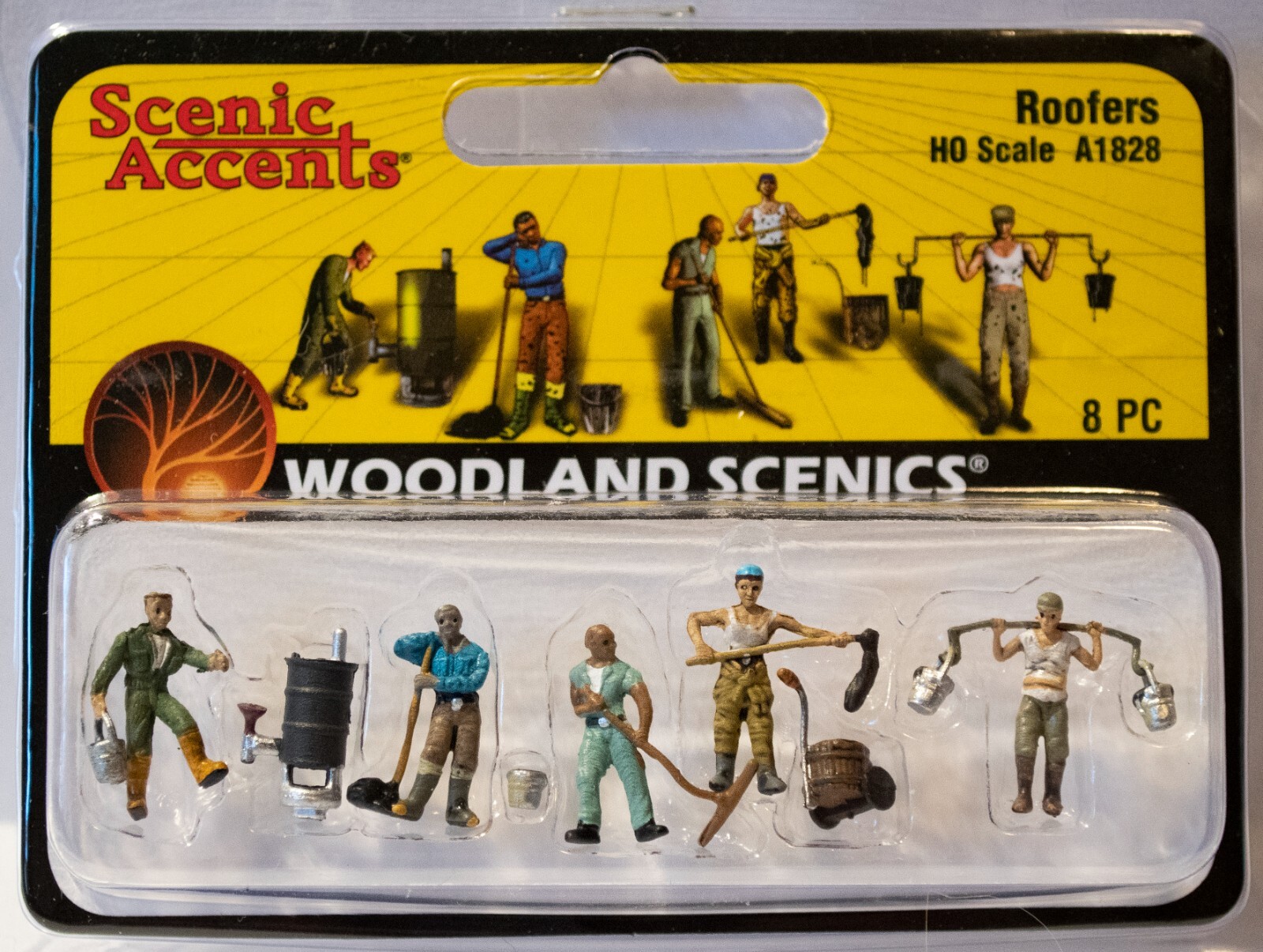 Woodland Scenics HO #1828 Scenic Accents(R) Figures -- Roofers pkg(6)