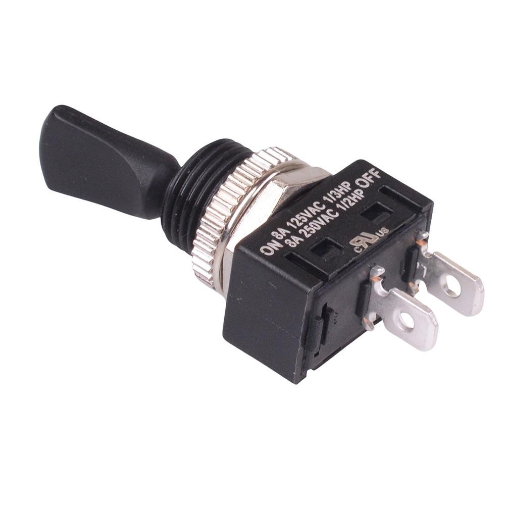 On-Off Black Paddle Toggle Switch SPST 8A R13-412A1-HWR