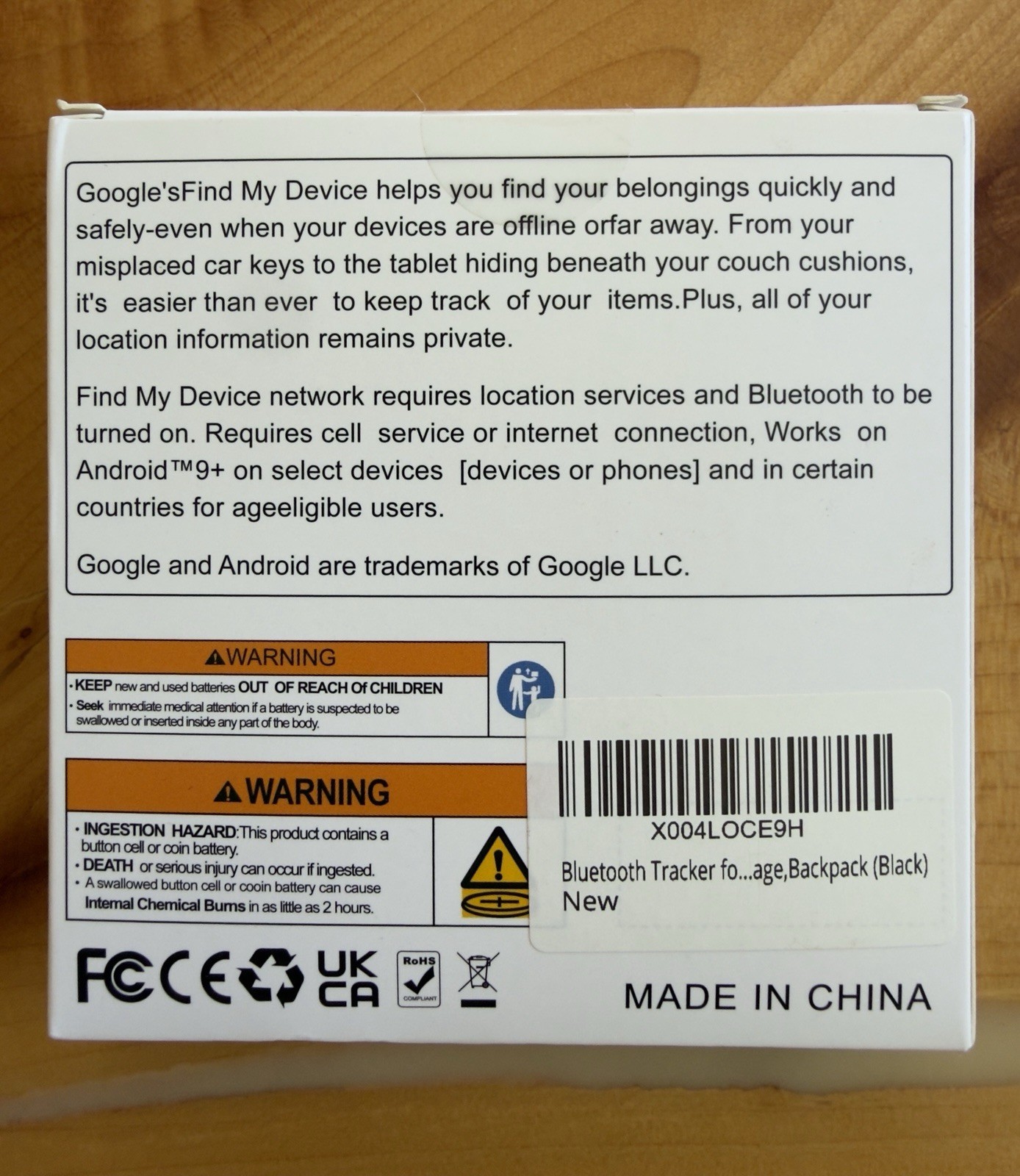 WESOLVET NTag 4-Pack Bluetooth Tracker Works w/Google Find My Device (Android)