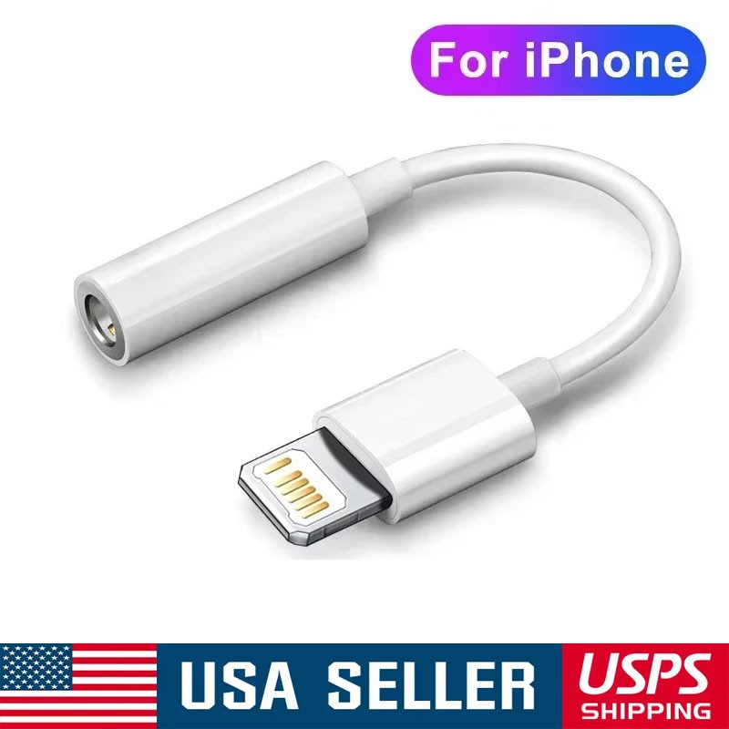 For Apple iPhone Headphone Adapter Jack 3.5mm Aux Cord Dongle