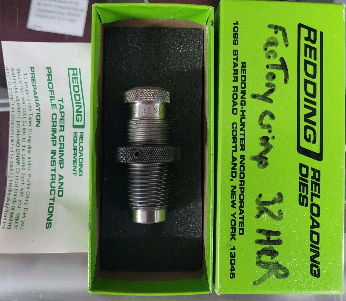 REDDING Reloading Taper Crimp Die 32 S&W Long / 32 H&R Magnum. (85162) Excellent