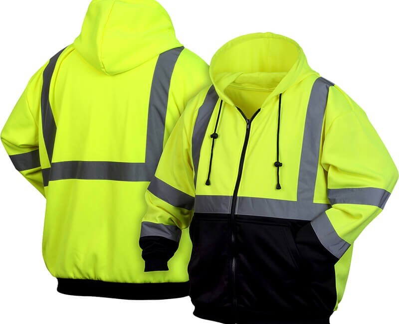 Pyramex RSZH32 Hi-Vis Lime Safety Sweatshirt, XL