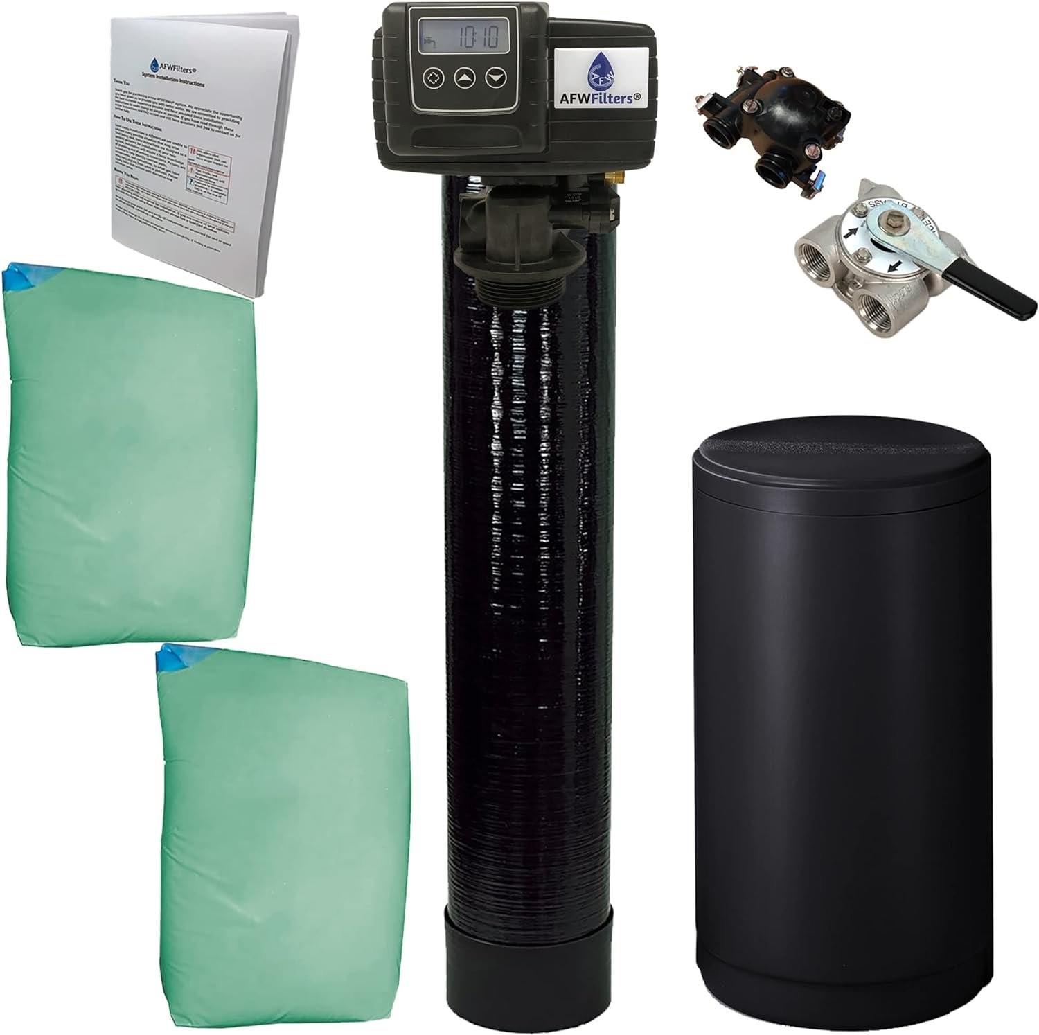 AFWFilters 2 cubic Foot (64k) Whole Home Water Softener with Durable 10%...