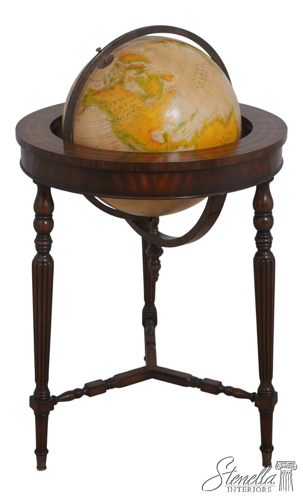 LF73060: MAITLAND SMITH English Style Mahogany Globe On Stand