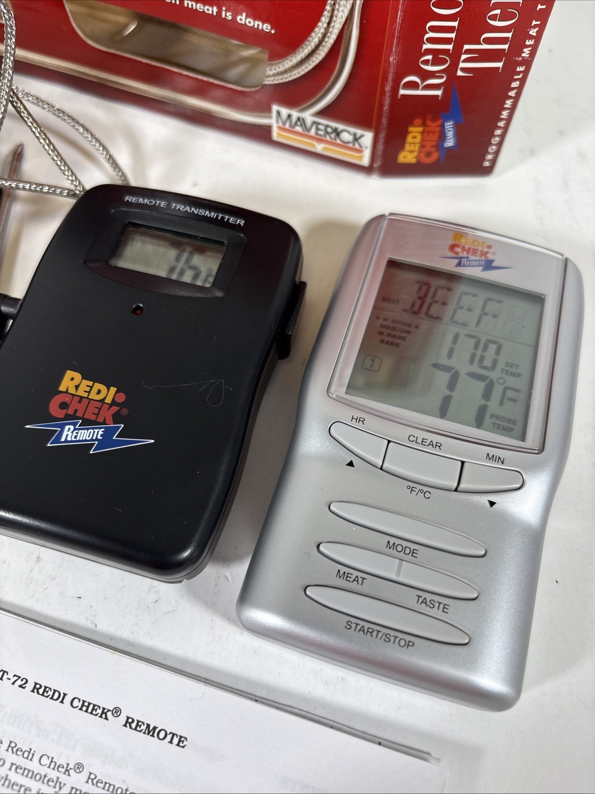 Maverick Redi-Chek Wireless Remote Cooking Thermometer New in Open Box