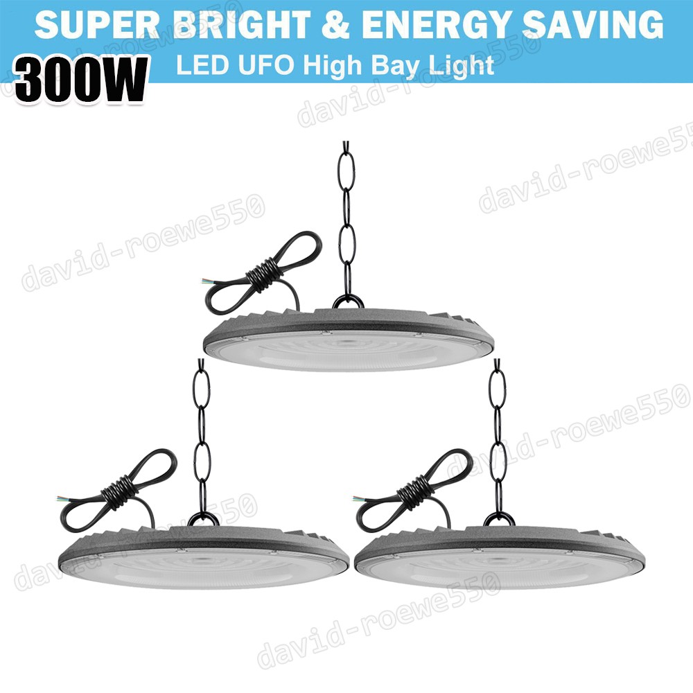 3Pack LED 300W UFO High Bay Lights Warehouse Factory Shop GYM Lamp Super Bright