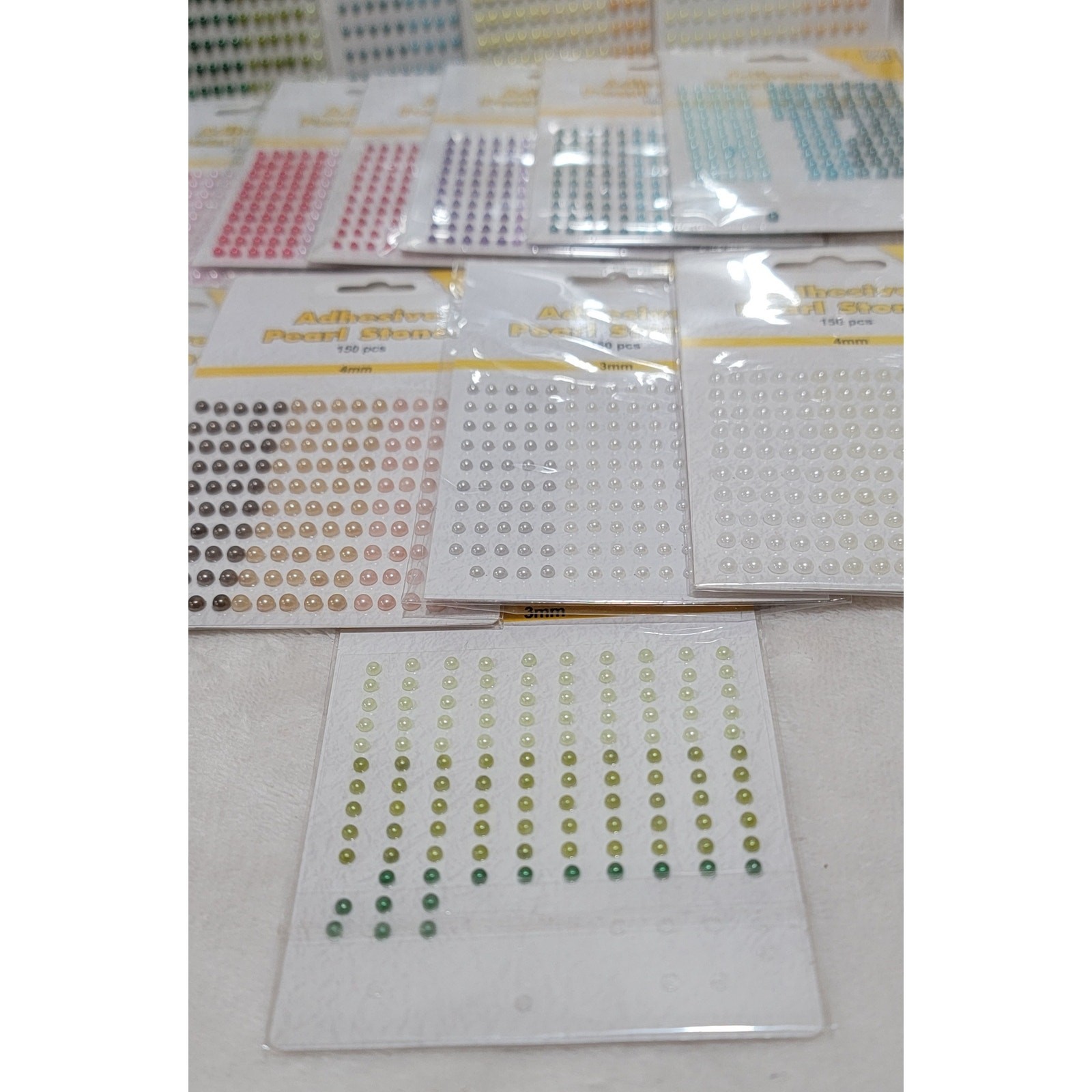 Adhesive Pearl Stones 17 pack Crafters BUNDLE