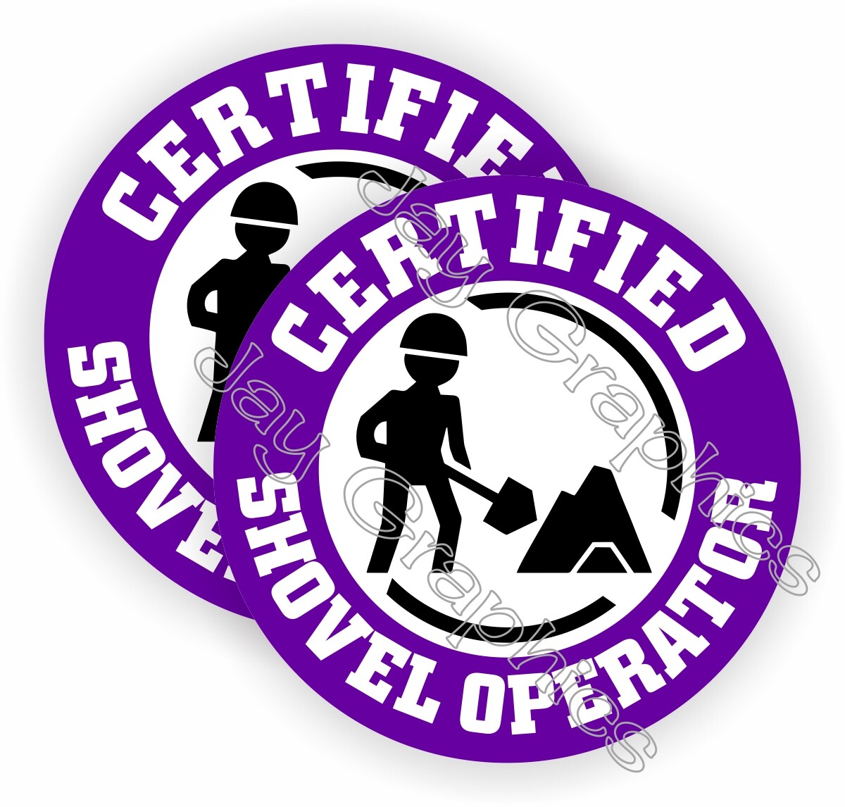 pair Funny SHOVEL OPERATOR Hard Hat Stickers | Helmet Safety Decals Labels