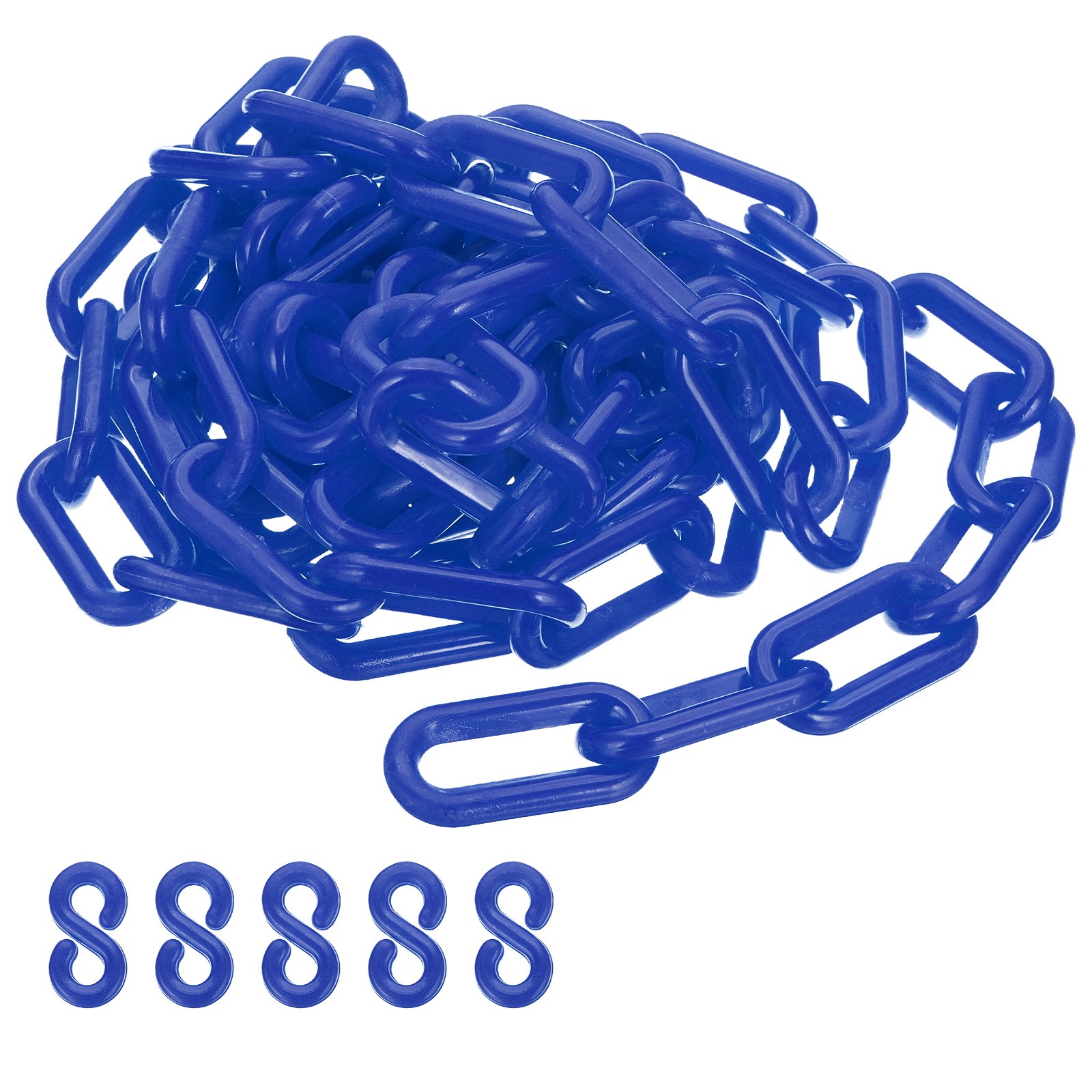 Blue Plastic Chain, 10 ft 8mm Safety Barrier Chain