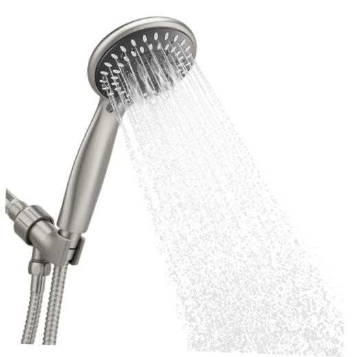 Handheld Shower Head High Pressure 5-Settings with Hose, Matte Black |