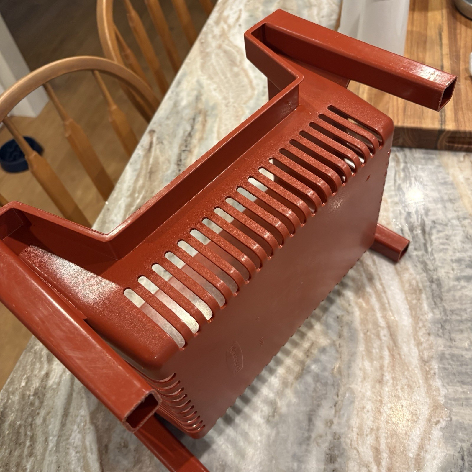Vintage 1970’s Rubbermaid 3009 Stackable Storage Bin Burnt Orange Organizer