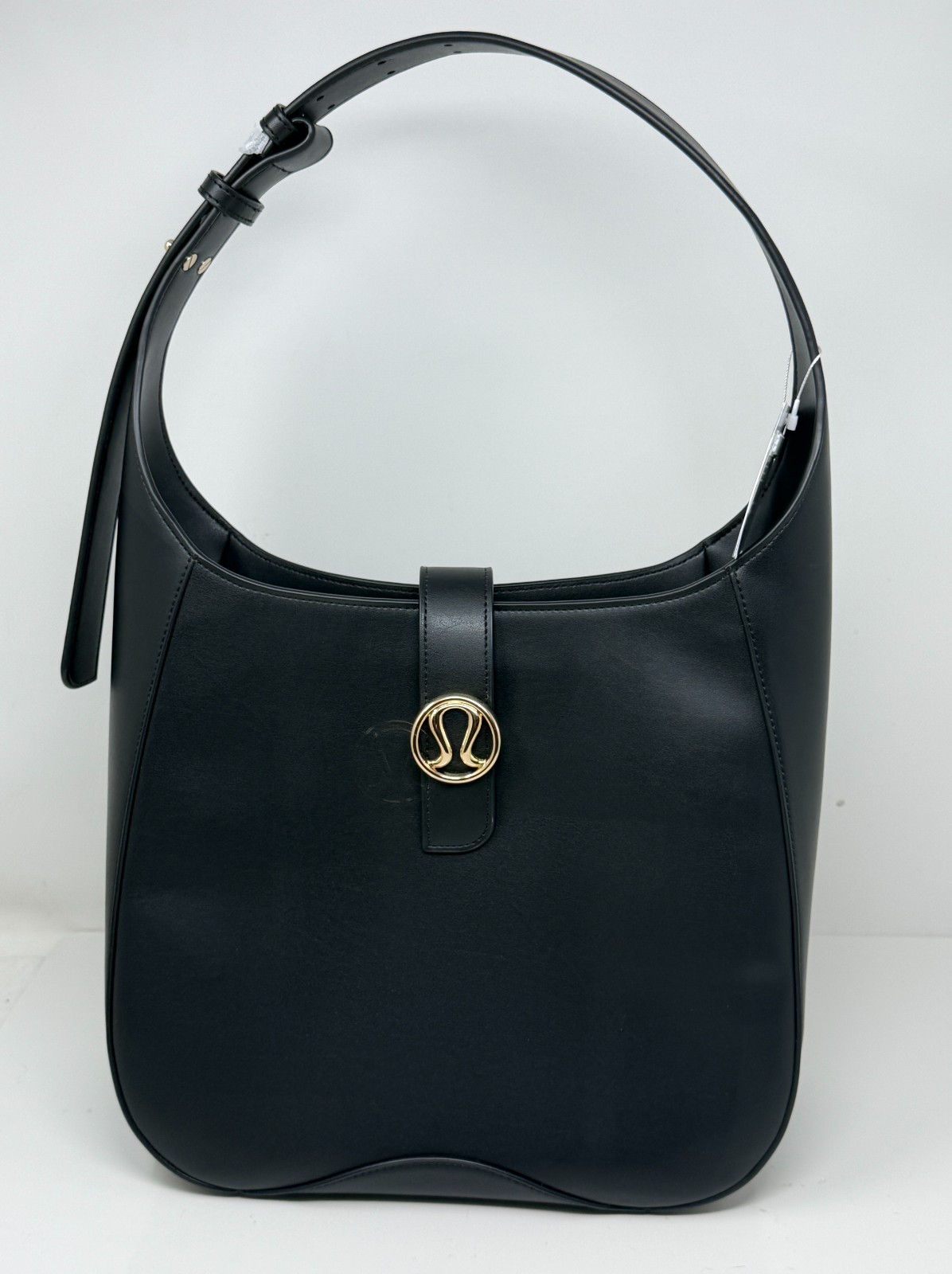 Lululemon Leather Alternative Shoulder Bag 8L Black And Gold Hardware