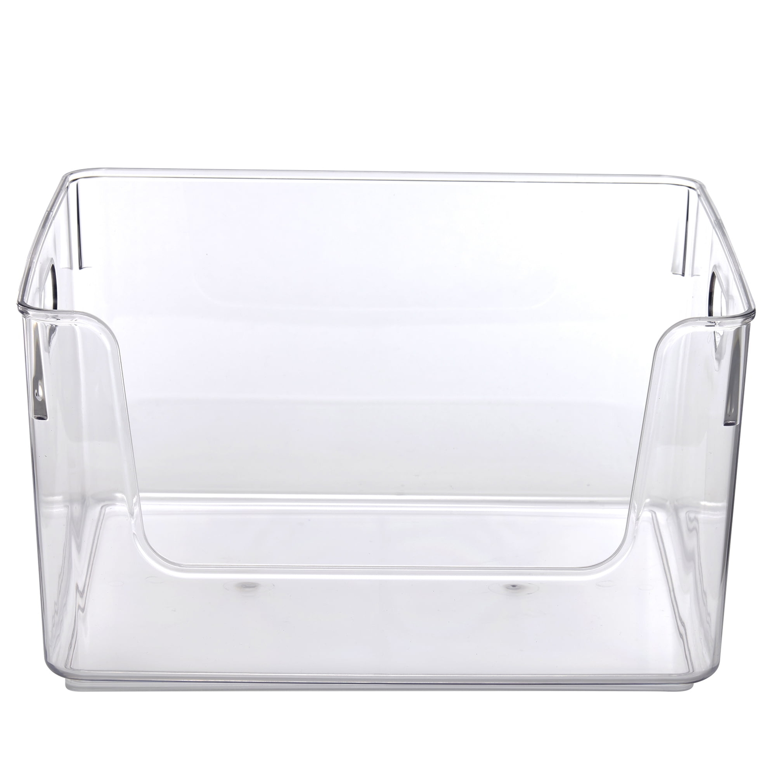 Clear Glossy Plastic Open Front Organizer Bin , Single Size Organizer Bin,