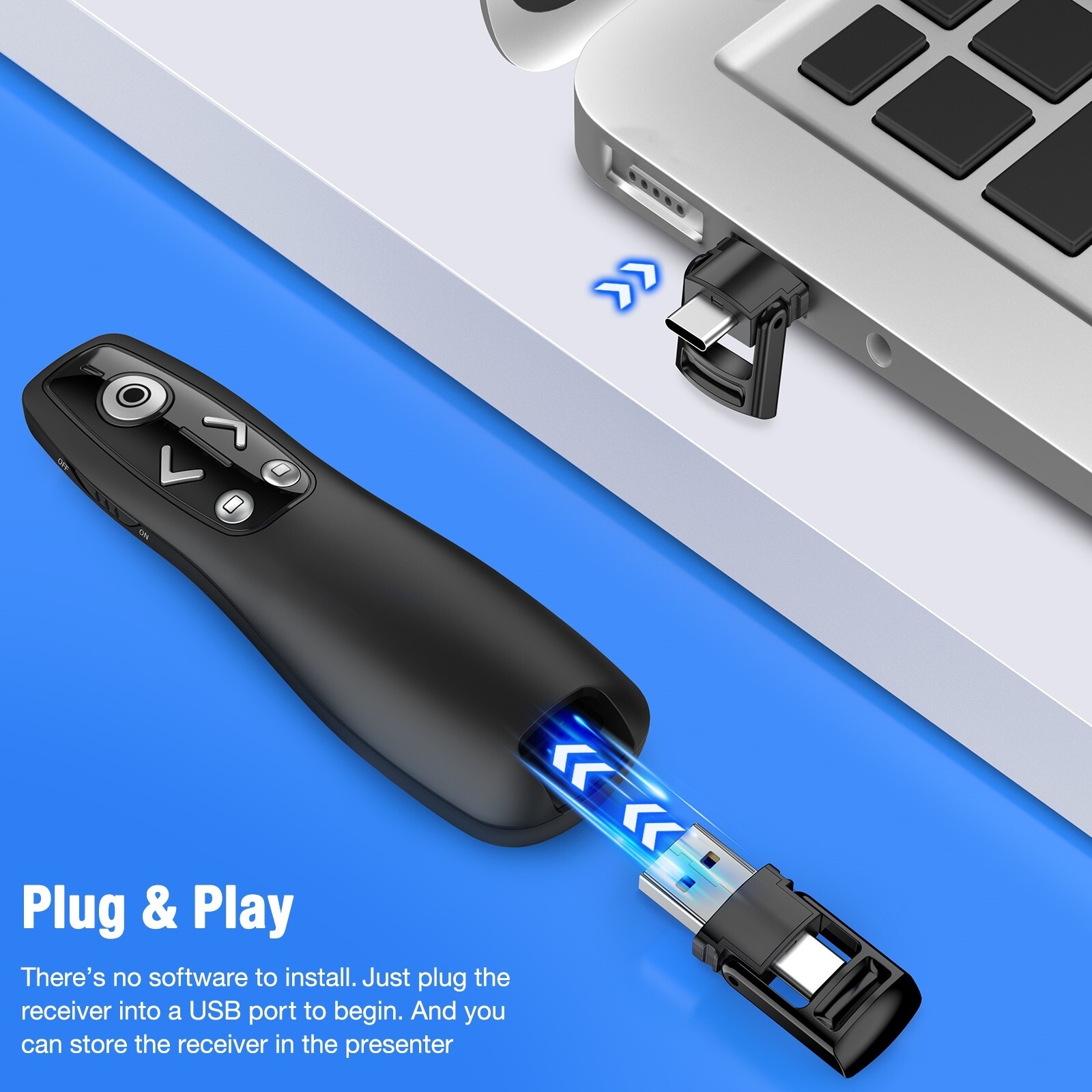 For PC Power point Presentation Remote Wireless Presenter Laser Pointer Clicker