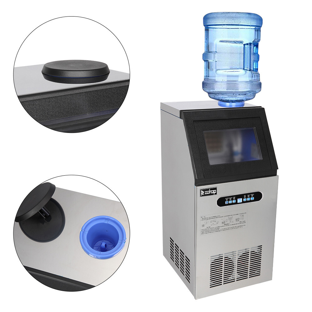 110lbs/24h Commercial Built-in Ice Maker Machine Display Ice Cube Machine 110V