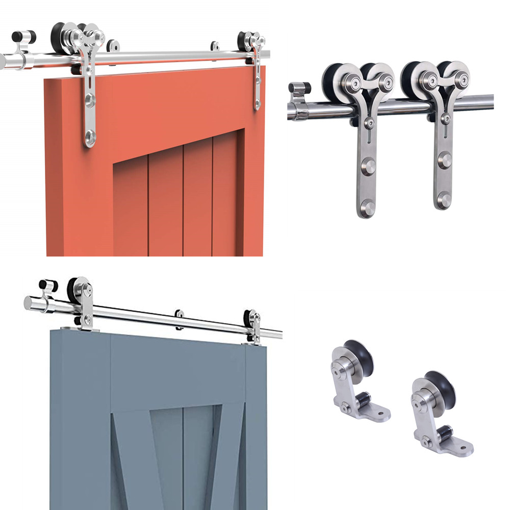 ETIASQSA 4-12FT Stainless Steel Sliding Barn Door Hardware Closet Track Kit