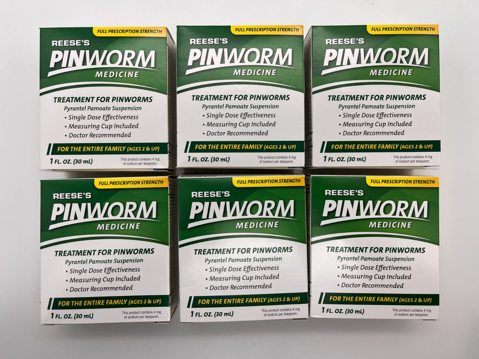 6x REESE'S PINWORM MEDICINE FOR THE ENTIRE FAMILY 1oz EACH EXP 7/27 MR 697