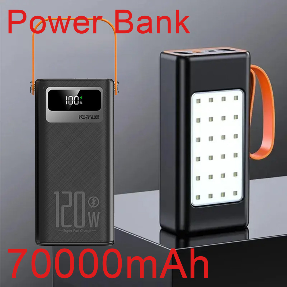70000mAh Power Bank Fast Charger Large Capacity Portable Mobile External Battery