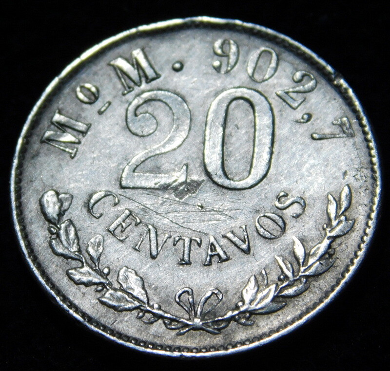 Mexico 1899 20 Centavos Silver ------ A22-2-429