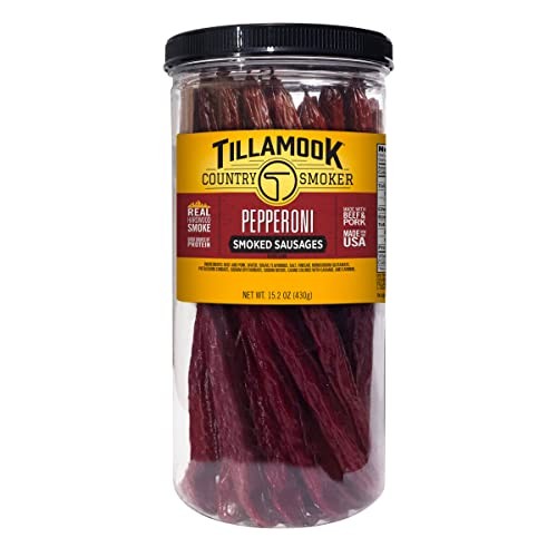 Tillamook Country Smoker All Natural, Real Hardwood Smoked Pepperoni 1lb Jar 20