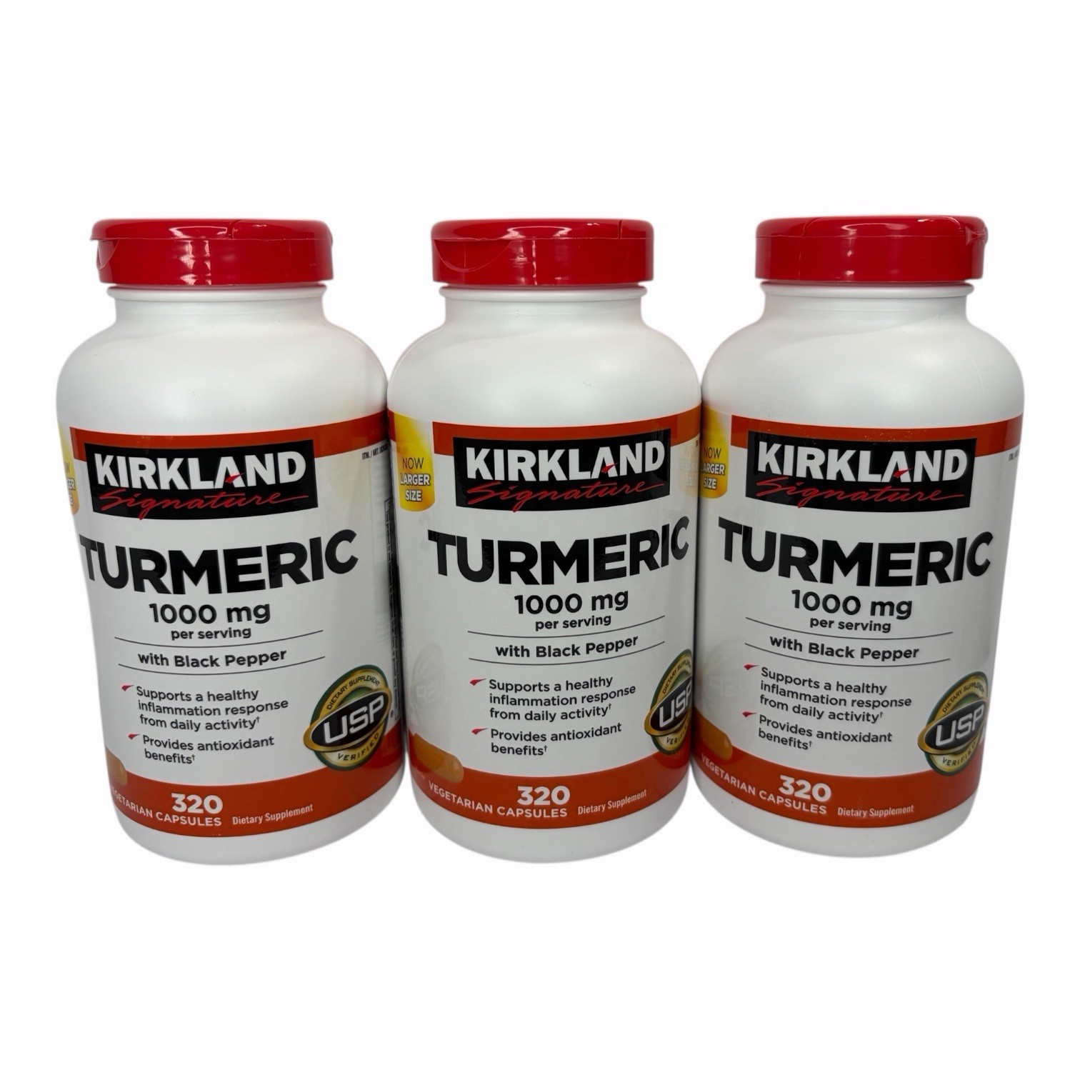 Kirkland Signature Turmeric with Black Pepper, 1000mg 960 Capsules Lot Of 3