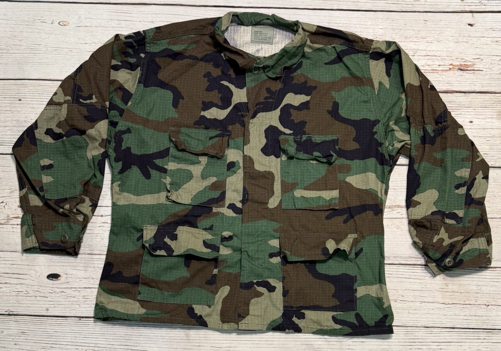 US Military Field Jacket Woodland Camo Sz M Short