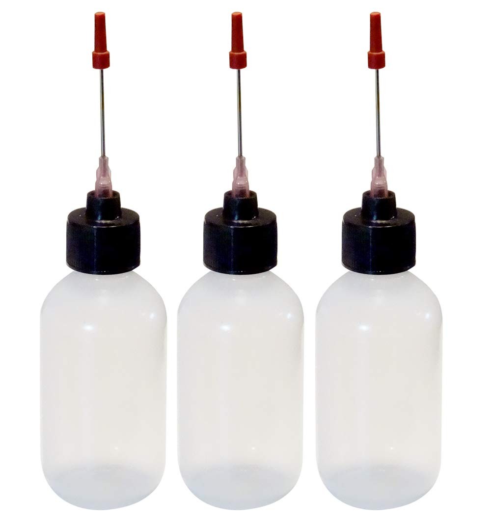 3-Pack 2oz Plastic Squeeze Bottles with 1.5 inch Stainless Applicators