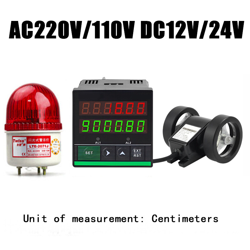 Electronic Digital Wheel Counter Length MeasureRotary Roll Meter W/ Alarm&Wheel